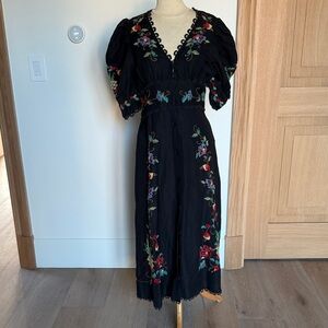 Embroidered Black Dress